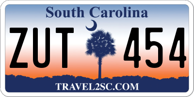 SC license plate ZUT454