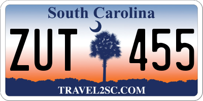 SC license plate ZUT455