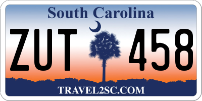 SC license plate ZUT458