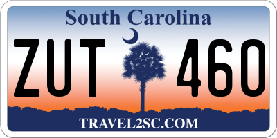 SC license plate ZUT460