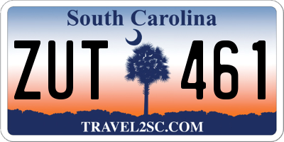SC license plate ZUT461