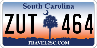 SC license plate ZUT464