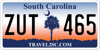 SC license plate ZUT465