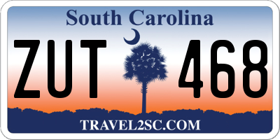 SC license plate ZUT468