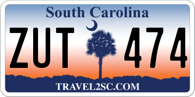 SC license plate ZUT474