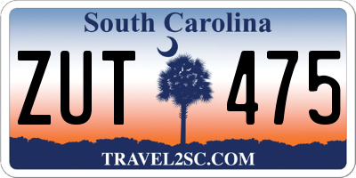 SC license plate ZUT475
