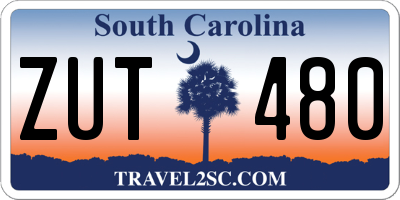 SC license plate ZUT480