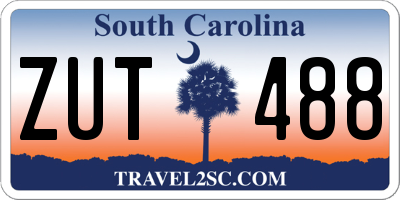 SC license plate ZUT488