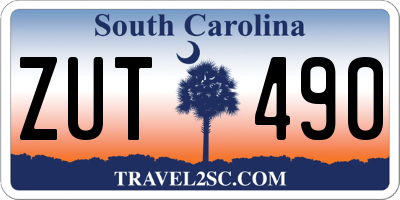 SC license plate ZUT490
