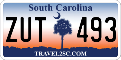 SC license plate ZUT493