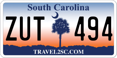 SC license plate ZUT494