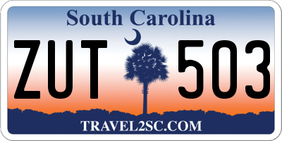 SC license plate ZUT503