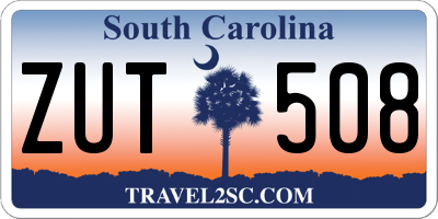 SC license plate ZUT508
