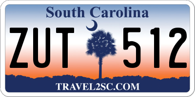 SC license plate ZUT512