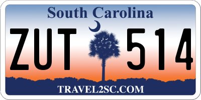 SC license plate ZUT514