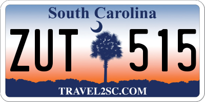 SC license plate ZUT515