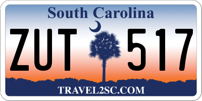 SC license plate ZUT517
