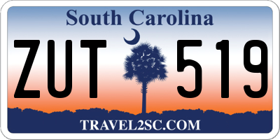 SC license plate ZUT519