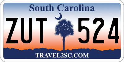 SC license plate ZUT524