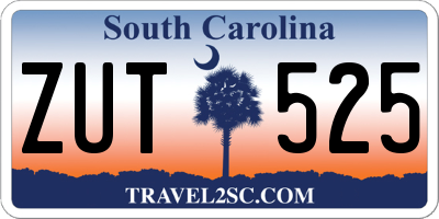 SC license plate ZUT525
