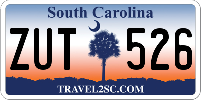 SC license plate ZUT526