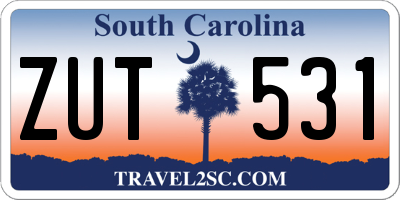 SC license plate ZUT531