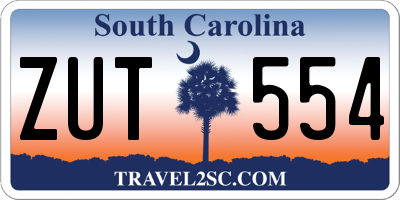 SC license plate ZUT554