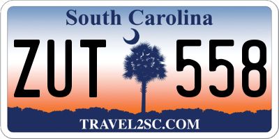 SC license plate ZUT558