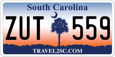 SC license plate ZUT559