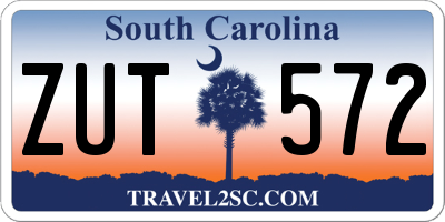 SC license plate ZUT572