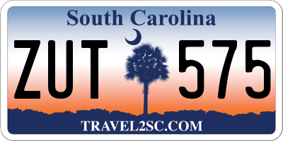 SC license plate ZUT575