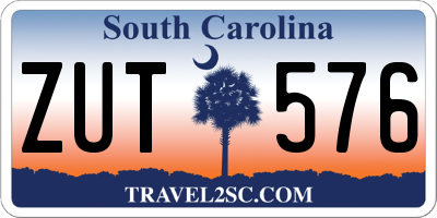 SC license plate ZUT576