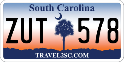 SC license plate ZUT578