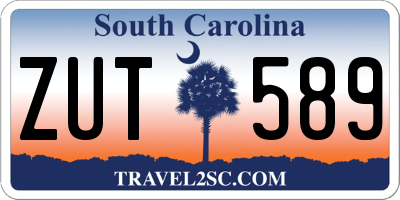 SC license plate ZUT589