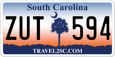 SC license plate ZUT594