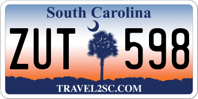 SC license plate ZUT598