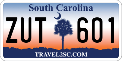 SC license plate ZUT601