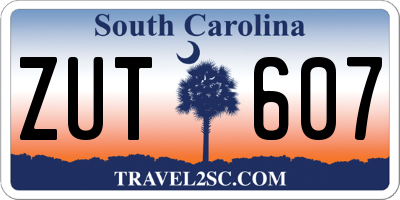 SC license plate ZUT607
