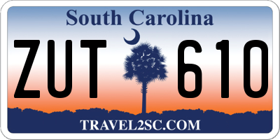 SC license plate ZUT610