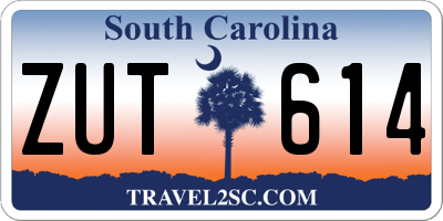 SC license plate ZUT614