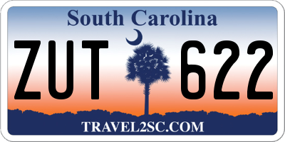 SC license plate ZUT622