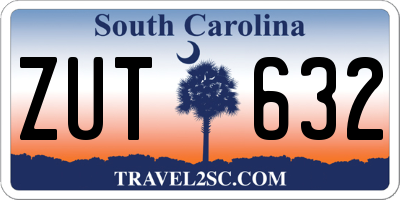 SC license plate ZUT632