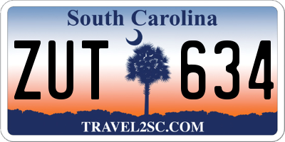 SC license plate ZUT634
