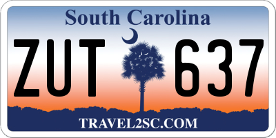 SC license plate ZUT637