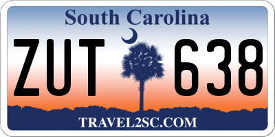 SC license plate ZUT638