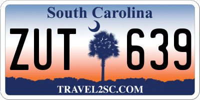 SC license plate ZUT639