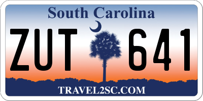 SC license plate ZUT641