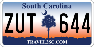 SC license plate ZUT644