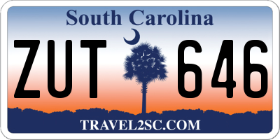 SC license plate ZUT646