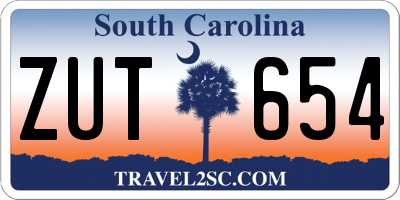 SC license plate ZUT654